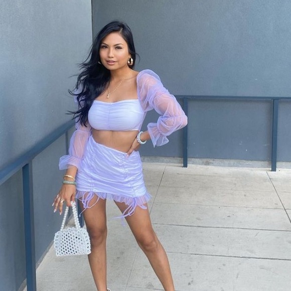 Lavender crop top and skirt set - Picture 2 of 2